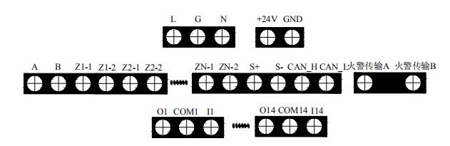 海灣JB-QG-GST5000火災(zāi)報警控制器接線示意圖