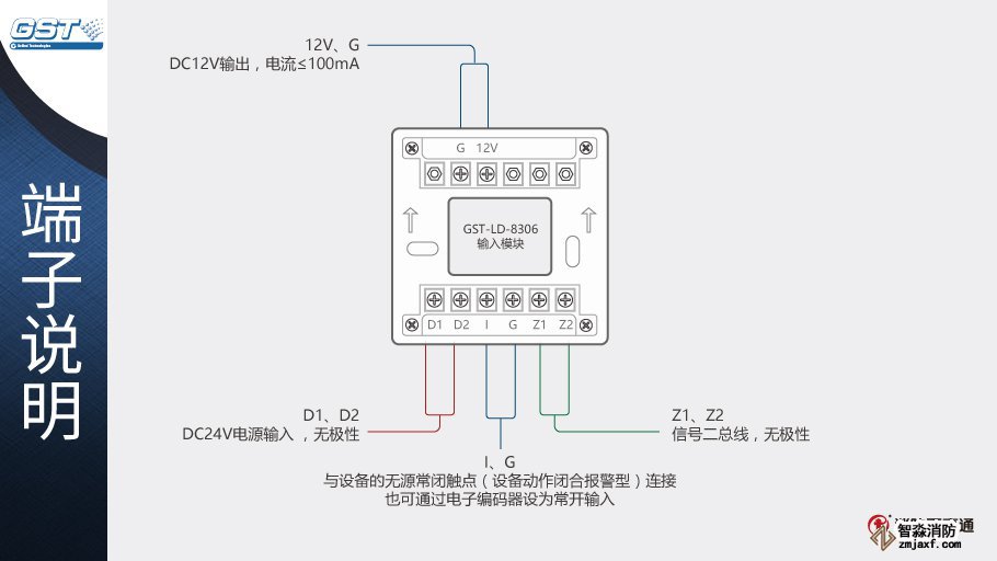 海灣GST-LD-8306輸入模塊與防盜探測(cè)器接